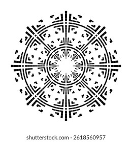 Abstraktes radiales geometrisches Mandala-Muster. Vektorkunst.