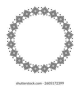 Abstract Radial Geometric Circle Pattern for Decorative Round Frame. Vector Art.