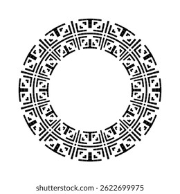 Abstract Radial Geometric Circle Pattern for Decorative Round Frame. Vector Art.