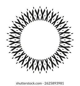 Abstract Radial Geometric Circle Pattern for Decorative Round Frame. Vector Art.