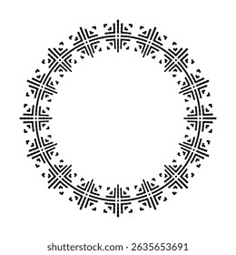 Abstract Radial Geometric Circle Pattern for Decorative Round Frame. Vector Art.