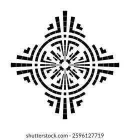 Abstract Radial Geometric Pattern. Decorative Design Element. Vector Art.