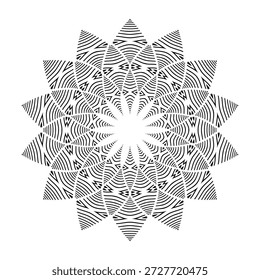 Patrón geométrico radial Abstractas en forma de flor. Elemento de diseño decorativo. Arte vectorial.