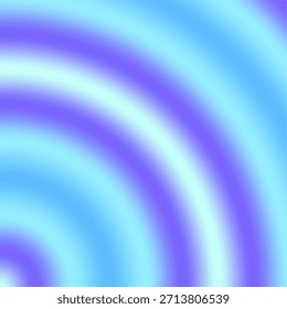 Abstrakter radialer Farbverlauf mit unscharfen, konzentrischen Bögen aus Cyan, Blau und Lila, die von der Ecke ausstrahlen und einen weichen, rippelförmigen Effekt erzeugen.