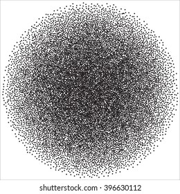 Abstract Radial Gradient with Black Dots. Seamless Background. Dotwork Engraving Pattern Background For Your Design. Vector Illustration.