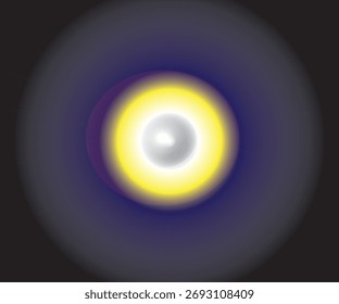 Abstract radial gradient design with a bright yellow and white center fading out to deep indigo and black. Modern, dynamic, and dramatic.