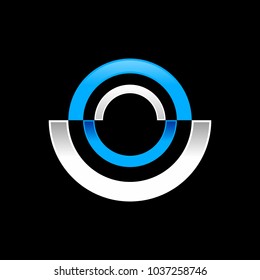 Abstract Radial Half Disc Blue Symbol Logo Design
