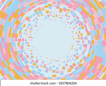 Abstract radial halftone background. Colorful vector illustration.