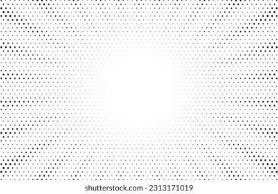 Abstract radial halftone background. Comic style retro sunburst pattern. Cartoon banner with dots and rays. Vintage halftone tone texture. Vector illustration.