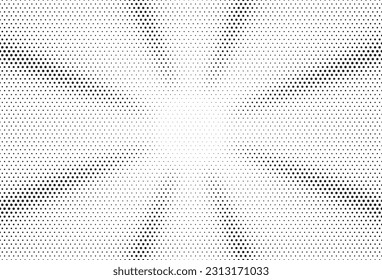 Abstract radial halftone background. Comic style retro sunburst pattern. Cartoon banner with dots and rays. Vintage halftone tone texture. Vector illustration.
