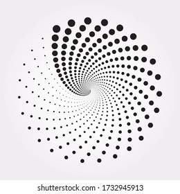 Resumen de fondo radial de medio tono. Fondo de puntos concéntricos. Elemento de diseño de semitono para uso multipropósito.