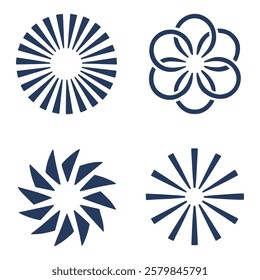 Abstract Radial icon Set. Abstract Radial vector