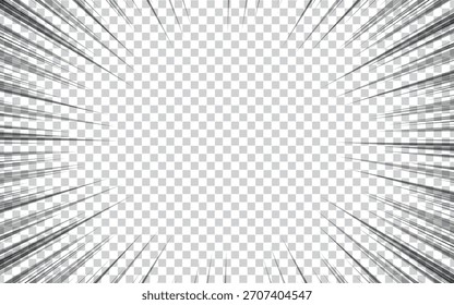 Abstrakter radialer Zeilenhintergrund. Rahmen in Manga und Anime-Comics. Vektorgrafik.