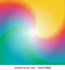 Abstract radial lines colorful background