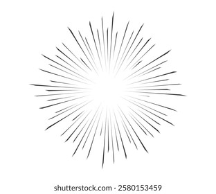 Abstract radial lines for comic effect. Speed shot illustrations. Vector design for dynamic action in manga comics.