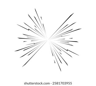 Abstract radial lines for comic effect. Speed shot illustrations Vector design for manga and anime comics