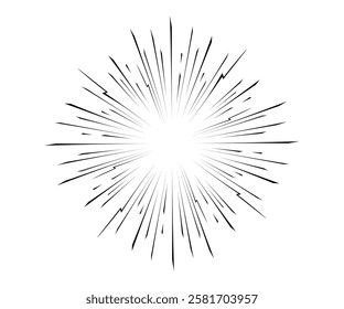 Abstract radial lines for comic effect. Speed shot illustration. Vector design for manga and anime comics