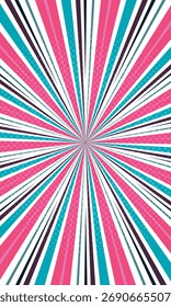 Abstrakte radiale Linien Explosion Retro Comic Hintergrund