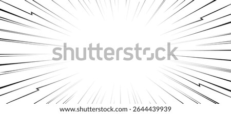 Abstract radial lines with lightning bolts to create a comic effect. Concentrated frames, anime focus. Speed Illustrations. Vector design for manga and anime comics