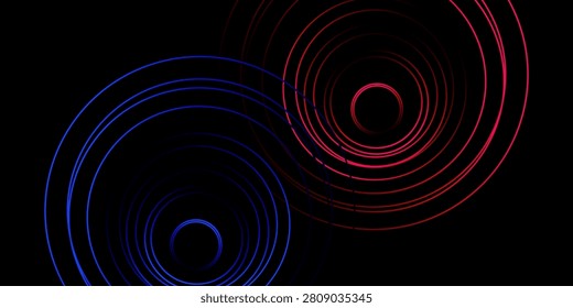 Abstract radial motion blur with glowing concentric circles in red, pink and white tones on a dark background, creating a vivid hypnotic visual effect.
