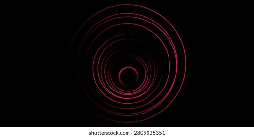 Abstract radial motion blur with glowing concentric circles in red, pink and white tones on a dark background, creating a vivid hypnotic visual effect.
