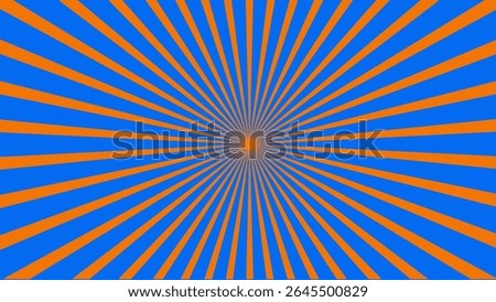 Abstract radial optical illusion with blue and orange concentric lines