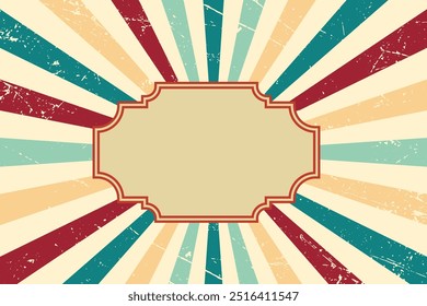 Abstract radial pattern background in vintage retro