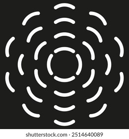 Abstract radial pattern. Concentric semi-circles. Geometric wave design. Circular ripple effect.