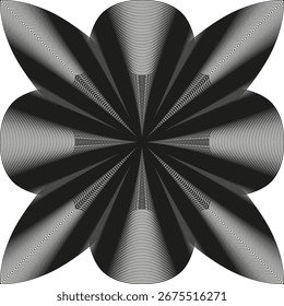 Abstract radial pattern. Dynamic line art. Optical illusion illustration. Vector geometric shape. EPS 10.