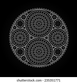 Abstract radial pattern made of gears