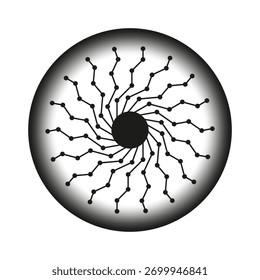 Abstract radial pattern. Swirl line elements. Tech circle Vector graphic. Data connection concept.