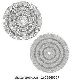 Abstrait de motifs radiaux. Formes de cercle géométrique. Dessin au trait dynamique. Illusion d'Image vectorielle optique.
