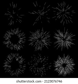 Resumen radial, líneas radiantes, rayas. Burst lines. Líneas convergentes.