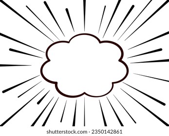 abstract radial rays burst with cloud shape. speech bubble pop art style