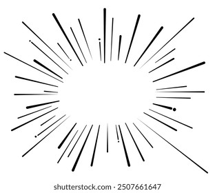 Abstract radial rays burst element
