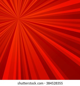 Abstract radial rays Red background. Vector illustration. EPS10