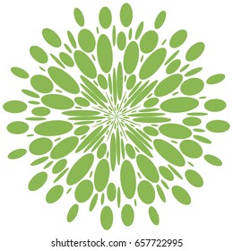 Abstract radial shape. greenery isolate pattern