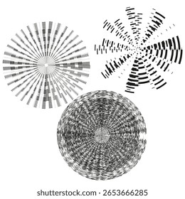 Abstrait des formes radiales. Composition dynamique de lignes. Éléments d'art optique. Illustration graphique d'Image vectorielle. EPS10.