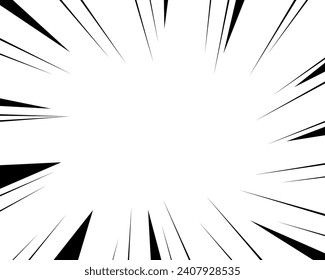 Abstract Radial speed stripe lines effect template. cartoon or manga element design