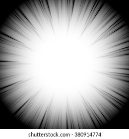 Abstract radial starburst background with transparent glowing effect