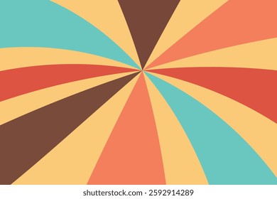 Abstract radial starburst pattern with earthy tones. Great for vintage designs, posters, backgrounds, and digital artwork with a retro feel.