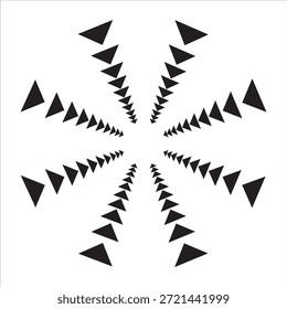 Abstract Radial Triangle Burst Pattern. Dynamic Motion, Speed, and Geometric Abstract Background.