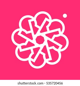 Abstract radial vector Logotype. It can also be seen as a flower, turbine or letters o and r arranged in a circle.