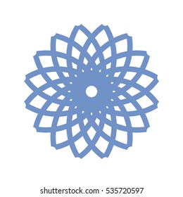 Abstract radial vector Logotype. It can also be seen as network or snowflake.