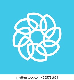 Abstract radial vector Logotype. It can also be seen as a drill, flower or a bucket wheel excavator.