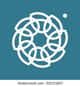 Abstract radial vector Logotype. It can also be seen as a drill, flower or a bucket wheel excavator.