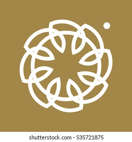 Abstract radial vector Logotype. It can also be seen as a drill, flower or a bucket wheel excavator.
