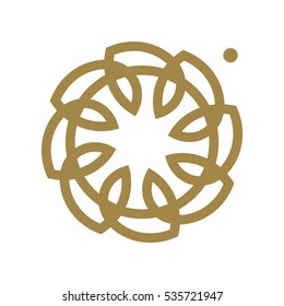 Abstract radial vector Logotype. It can also be seen as a drill, flower or a bucket wheel excavator.