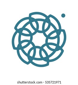 Abstract radial vector Logotype. It can also be seen as a drill, flower or a bucket wheel excavator.