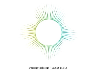 Abstract radial wave background with rainbow colors and glowing neon light. Perfect for music, sound, or digital technology themes. Vector illustration.